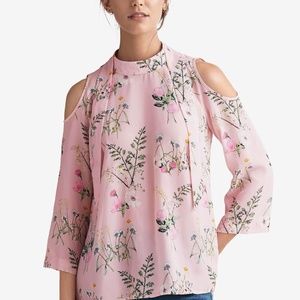 Ellos Pink Floral Blouse women's size 14